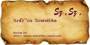 Szűcs Szendike névjegykártya