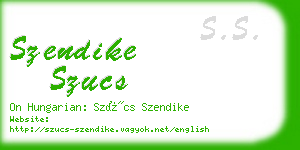 szendike szucs business card